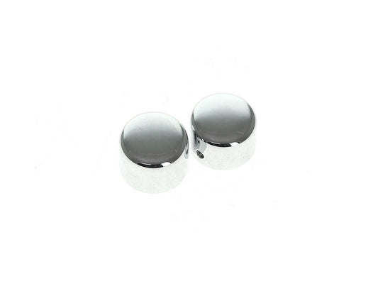 Front Axle Caps – Chrome. Fits Softail 1984-2006, Dyna 1991-2003, Touring 1980-1999, Sportster 1988-2007, FXR 1982-1994 & FXWG 1980-1986