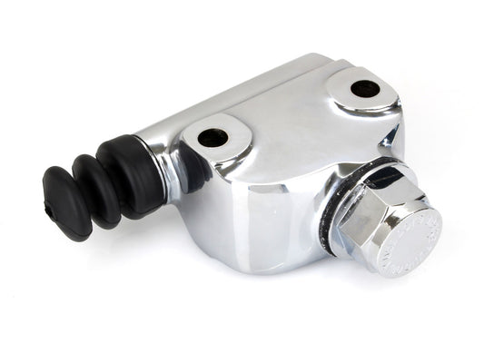 Wagner-Lockheed Style Rear Brake Master Cylinder – Chrome. Fits Big Twin 1958-1972 with Drum Brake.