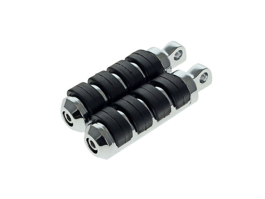 Comfort Iso Style Small Footpegs with Male Mounts – Chrome