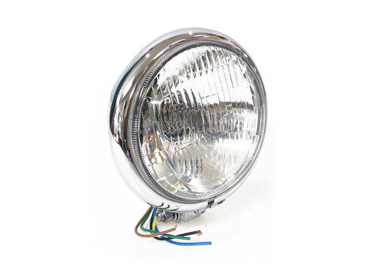 5-3/4in. Batz Style Headlight with Bottom Mount – Chrome.
