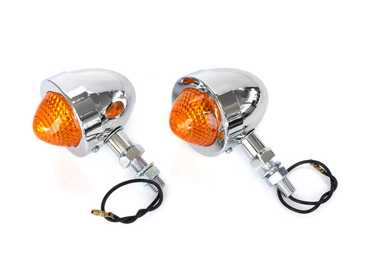 Mini Bullet Turn Signal with 2in. Mount Stud – Chrome.