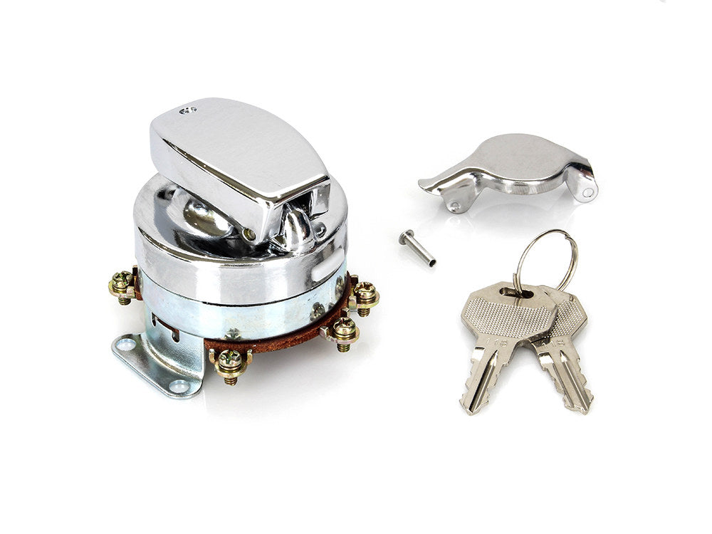 Ignition Switch – Chrome. Fits Big Twin 1936-1995.