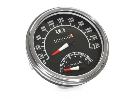 5in. KPH 1968-1984 Style Speedometer with Tachometer. Fits most Models with 5in. Fat Bob Dash.