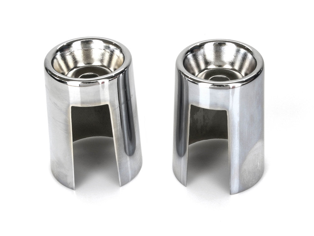 Upper Shock Covers – Chrome. Fits 4Spd Big Twin 1958-1986 & Sportster 1965-1974.