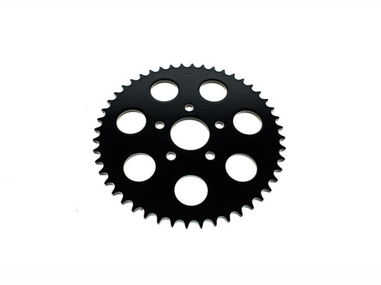48 Tooth, Flat Steel Rear Chain Sprocket – Gloss Black. Fits Big Twin 1973-1999 & Sportster 1979-1999.
