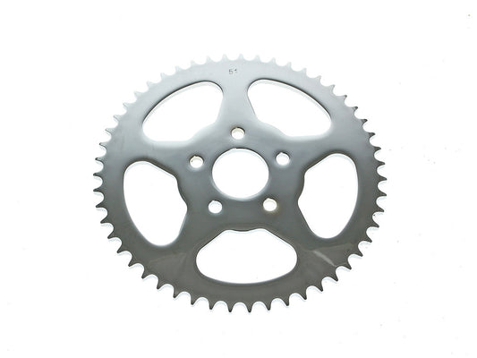 51 Tooth, Flat Steel Rear Chain Sprocket – Chrome. Fits Big Twin 1973-1999 & Sportster 1979-1999.