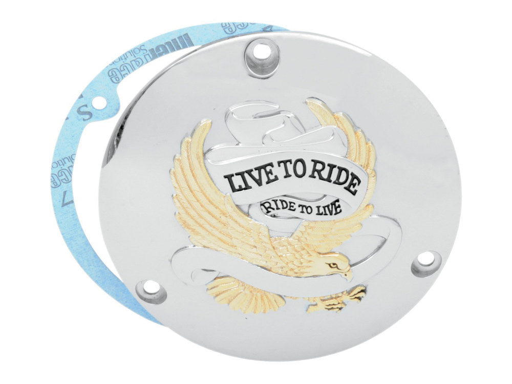 Live-to-Ride Derby Cover – Gold. Fits Big Twin 1970-1998.