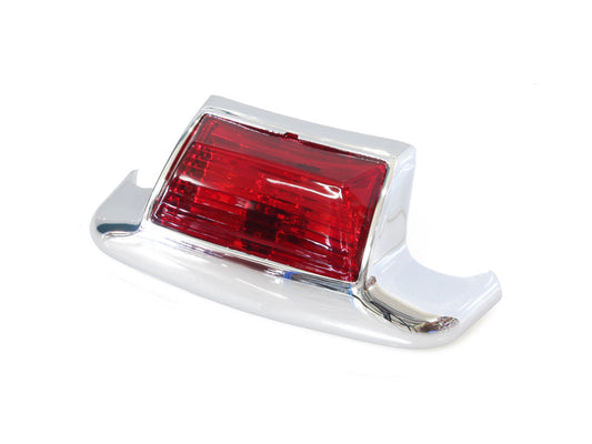 Rear Fender Tip Light with Red Lens. Fits most FL H-D 1980-1999.