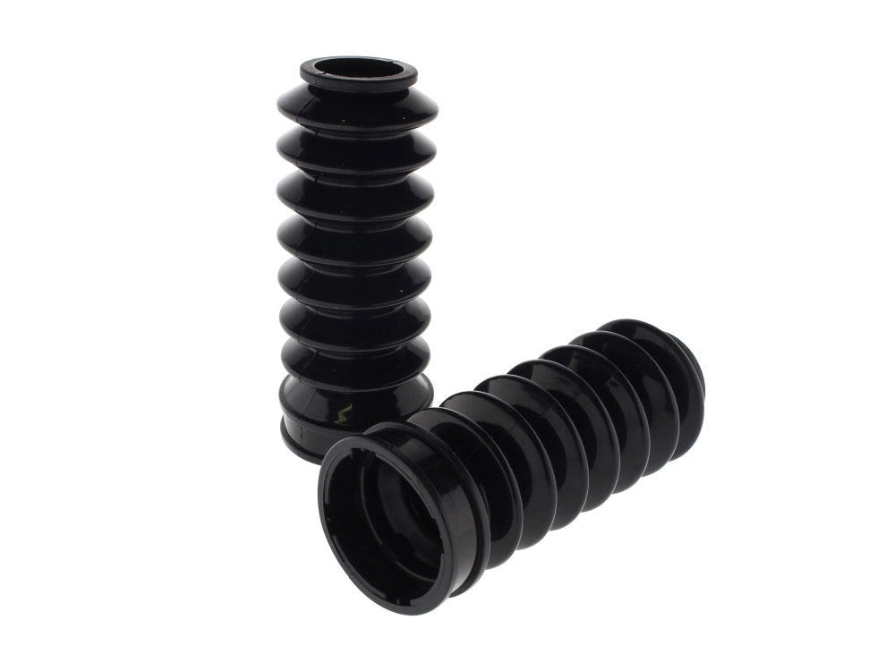 39mm Rubber Fork Boot Gaiters – Black. Fits Dyna 1991-2005, FXR 1987-1994 & Most Sportster 1987-2021