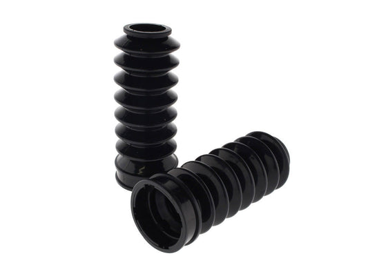 39mm Rubber Fork Boot Gaiters – Black. Fits Dyna 1991-2005, FXR 1987-1994 & Most Sportster 1987-2021