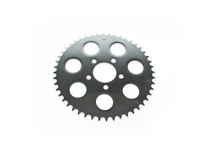 48 Tooth, Flat Steel Rear Chain Sprocket – Chrome. Fits Big Twin 2000up & Sportster 2000-2021.