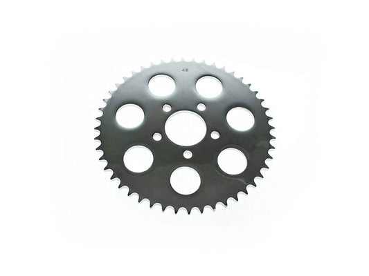 48 Tooth, Flat Steel Rear Chain Sprocket – Chrome. Fits Big Twin 2000up & Sportster 2000-2021.