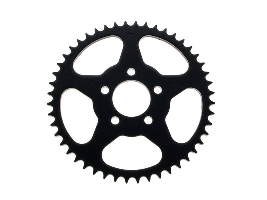 48 Tooth, Flat Steel Rear Chain Sprocket – Black. Fits Big Twin 2000up & Sportster 2000-2021.