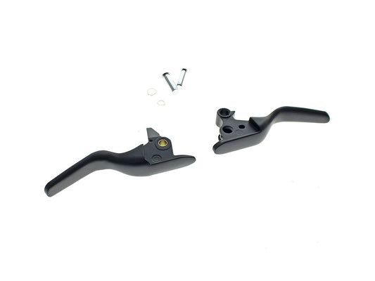 Smooth Shorty Hand Levers – Black. Fits Softail 2015-2024