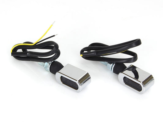Slim Line LED Turn Signals – Chrome. Matches Front Under Perch Indicators.