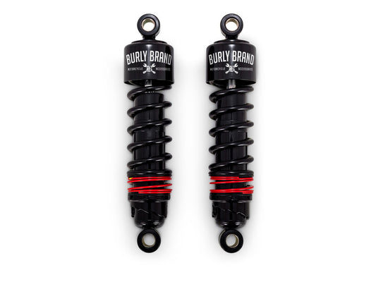 10-1/2in. Slammer Plus Rear Shock Absorbers – Black. Fits Dyna 1991-2017.