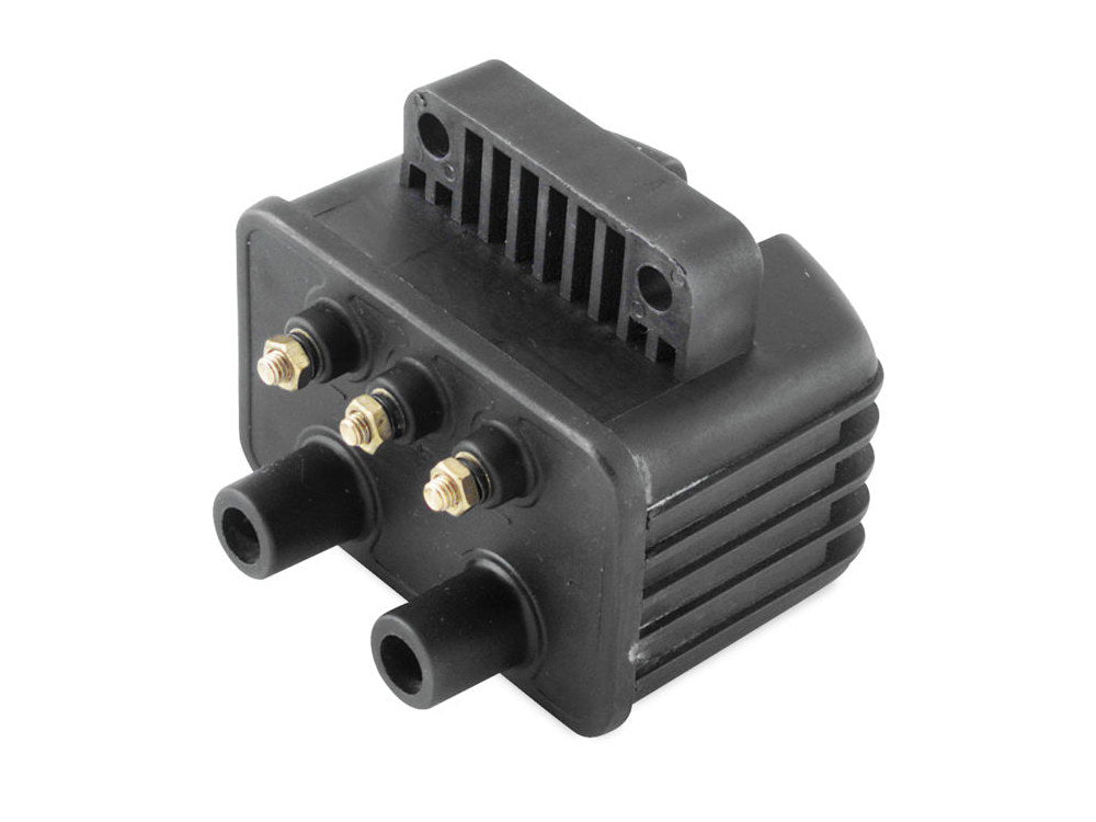 Ignition Coil – Black. Fits Big Twin 1970-1999 & Sportster 1971-2003 Models with Upgraded Single Fire Ignition.