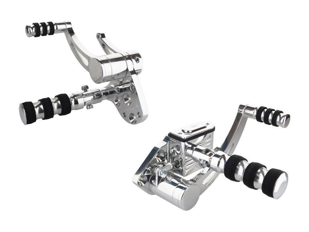 Standard Length Forward Controls – Polished. Fits Softail 1984-1999 & 4Spd Big Twins 1936-1986