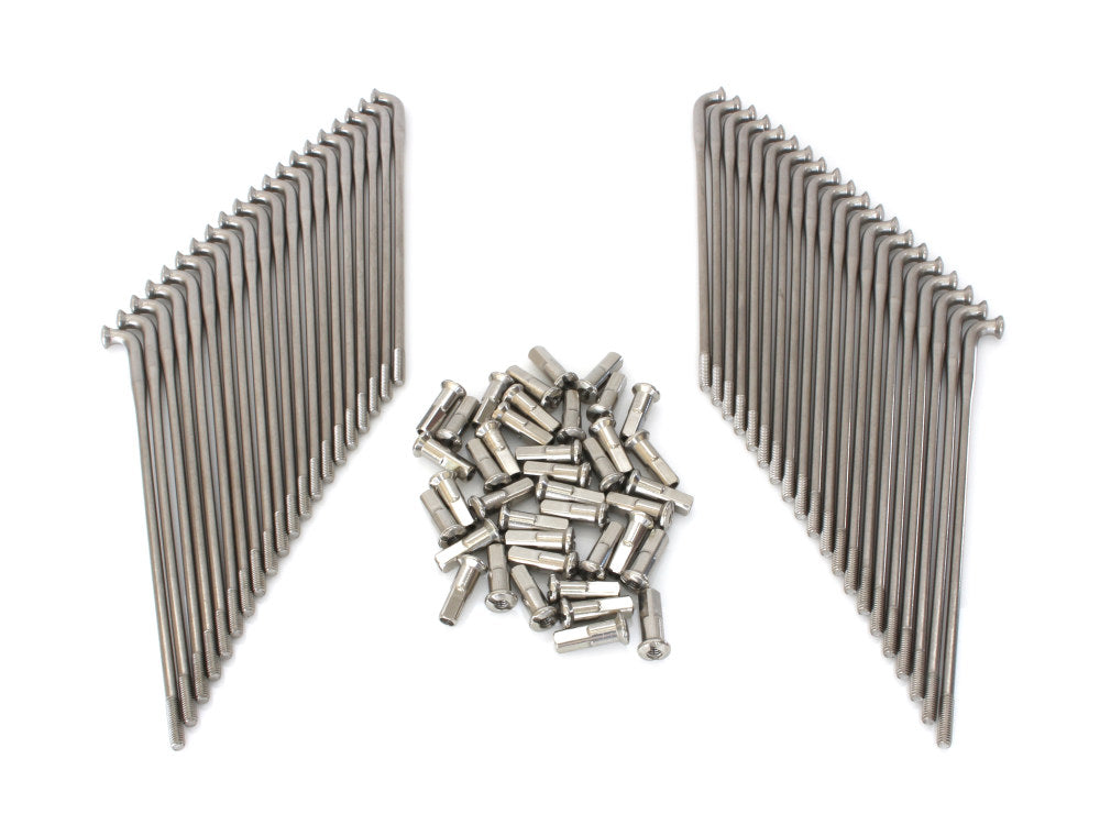 16in. Heavy Duty Spokes – Stainless Steel. Fits Original Style H-D Deep Drop Center Rim when used in conjunction with 1997up H-D style Rear Hub or H-D Style Wide Glide Front Hub.