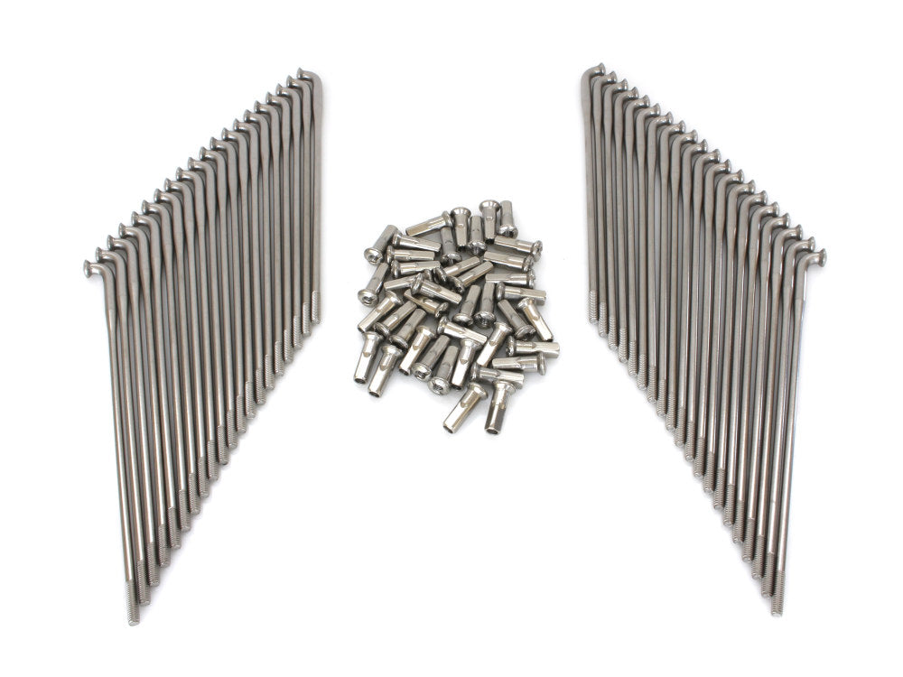 17in. Heavy Duty Spokes – Stainless Steel. Fits the Genuine H-D Smooth Profile Rim  when used in conjunction with 1997up H-D style Rear Hub or H-D Style Wide Glide Front Hub.