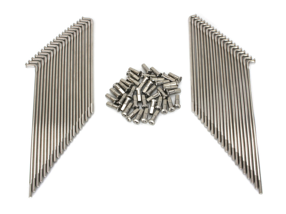 19in. Spokes – Stainless Steel. Fits the Genuine H-D Smooth Profile Rim when used in conjunction with 2006up OEM H-D Mid Glide Front End.