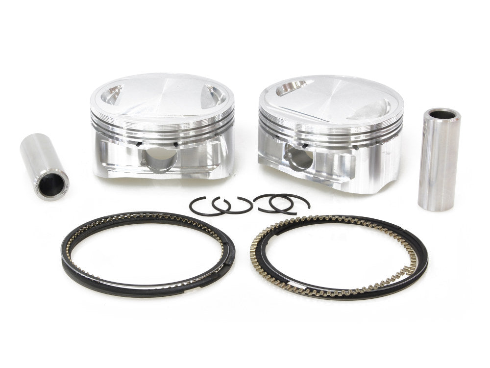 +.010in. Pistons with 10.75:1 Compression Ratio. Fits Big Twin 2007-2017 with 103ci & Big Bore 96ci to 103ci Twin Cam Engine.