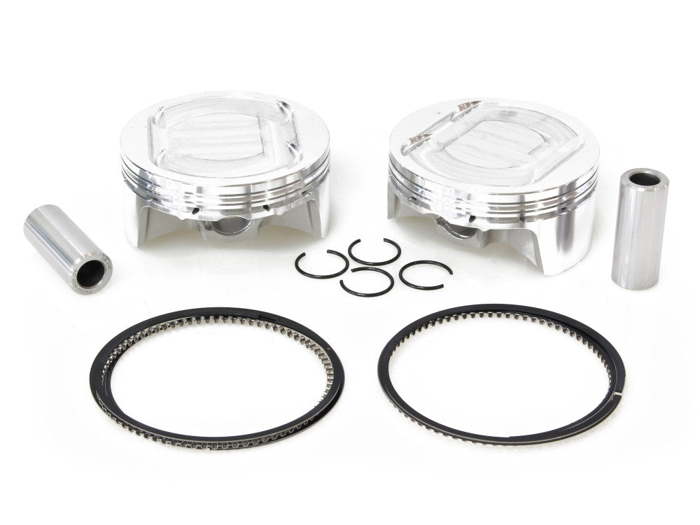 Std Pistons with 11.0:1 Compression Ratio. Fits Milwaukee-Eight 2017up with Big Bore 114ci to 128ci Engine.