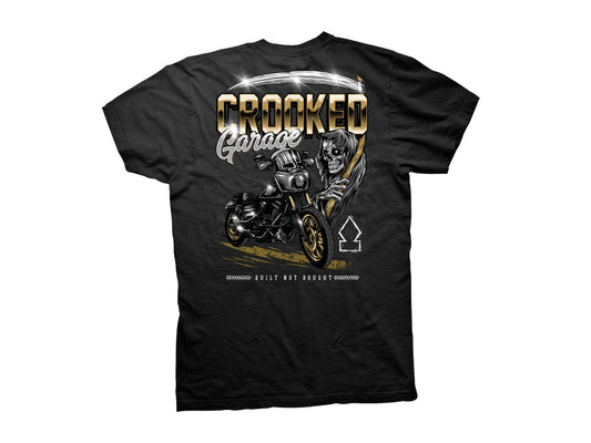 Crooked Clubhouse Black Gold Ripper Short Sleeve Tee. X-Large.