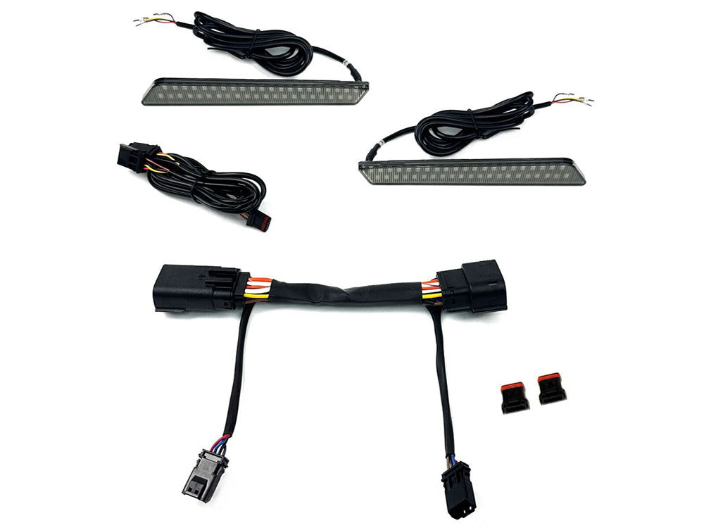Saddlebag LED Latch Lights – Amber/Red. Fits CVO Touring 2023up & Street Glide & Road Glide 2024up
