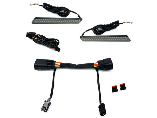 Saddlebag LED Latch Lights – Amber/Red. Fits CVO Touring 2023up & Street Glide & Road Glide 2024up