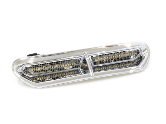 LED Batwing Vent Insert With Amber & White LED’s – Chrome. Fits Touring 2014-2023
