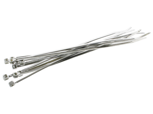 Chrome Zip Ties – 8in. Long. Pack of 10.