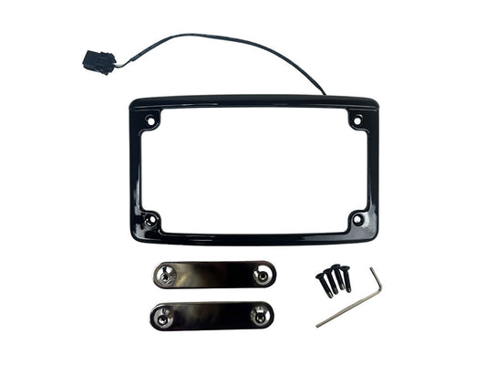 Curved Number Plate Frame with Number Plate Light Only – Black. Fits CVO Touring 2023up & Street Glide & Road Glide 2024up