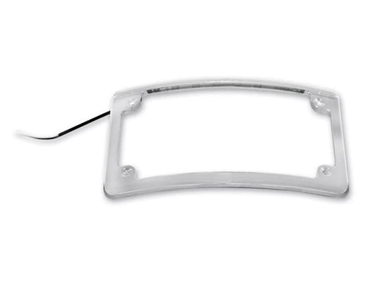 Curved Low Profile Number Plate Frame with LED Illumination – Chrome.