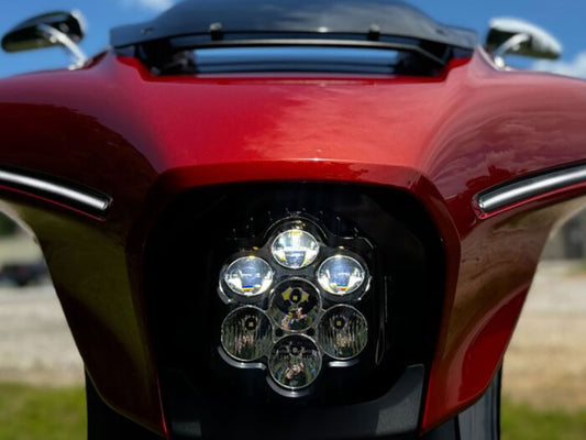 Shark Demon LED Headlight Kit – Black. Fits CVO Street Glide 2023up & Street Glide 2024up