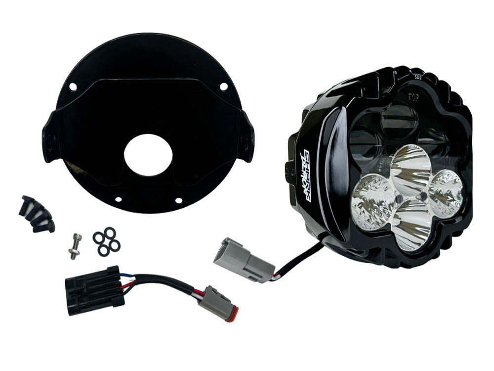 Shark Demon LED Headlight Kit – Black. Fits Softail Low Rider ST & El Diablo 2022up