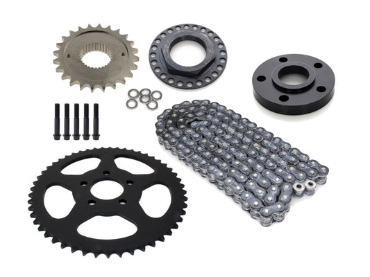 Rear Drive Belt to Chain Conversion. Fits Softail Rocker 2008-2011 & Breakout 2013-2017. Black rear Sprocket. Final Drive Ratio = 2.125:1