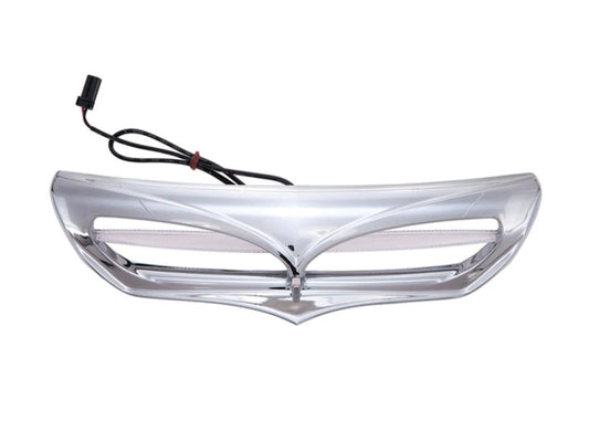 LED Batwing Vent Insert with White Running Light – Chrome. Fits Touring 2014-2023
