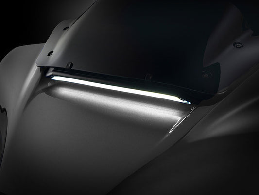 LED Fairing Vent Insert With Amber & White LED’s – Gloss Black with Smoked Lens. Fits CVO Street Glide 2023up & Street Glide 2024up