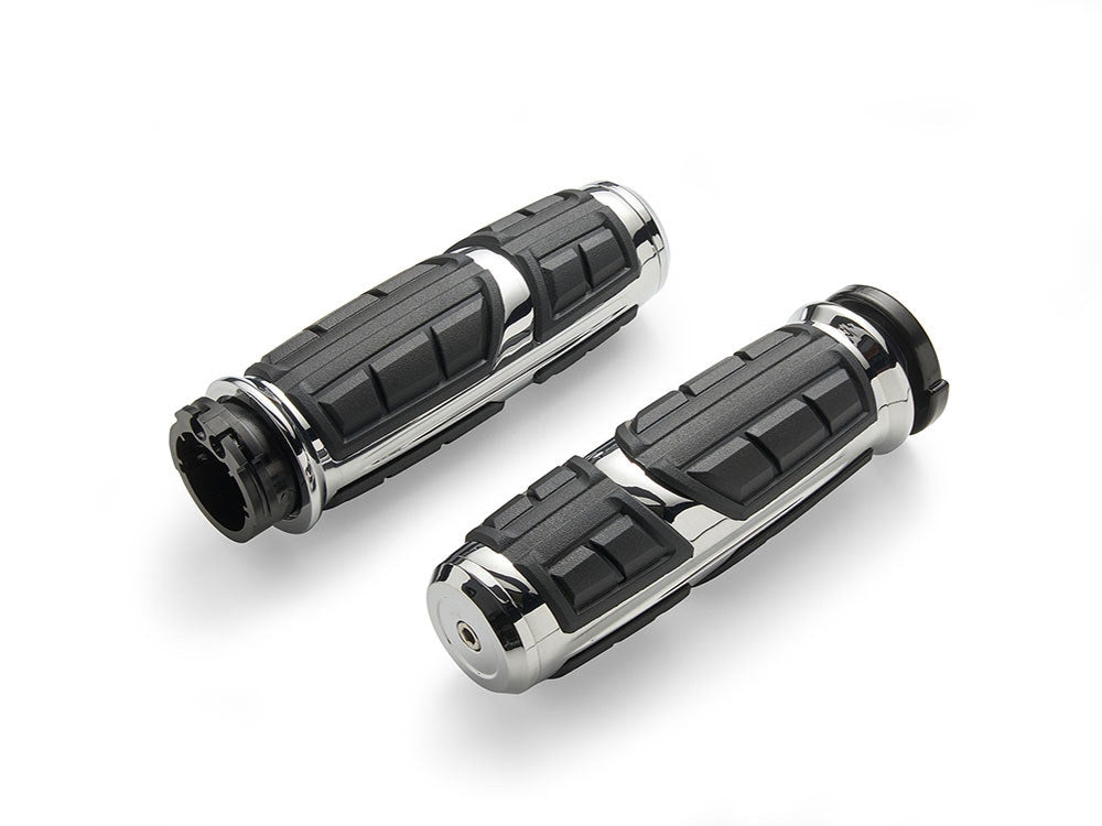 Chicane Handgrips – Chrome. Fits H-D with Throttle Cable
