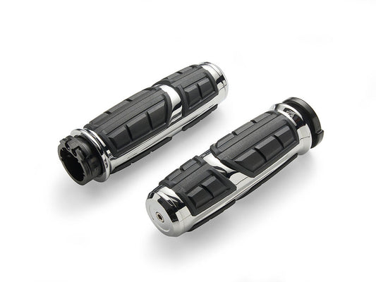 Chicane Handgrips – Chrome. Fits H-D with Throttle Cable