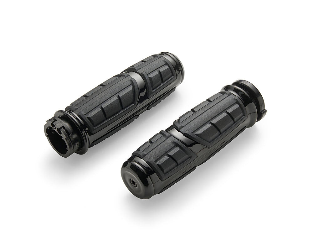 Chicane Handgrips – Black. Fits H-D with Throttle Cable