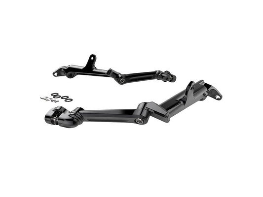Extended Length Frame Mounted, Adjustable Cruise Arm Highway Peg – Black. Fits Touring 2009up