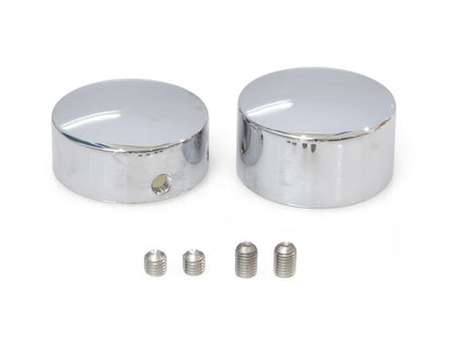 Swingarm Pivot Bolt Covers – Chrome. Fits Softail 2000-2007.