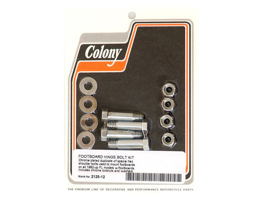 Floorboard Hinge Bolts – Chrome. Fits Touring 1982up