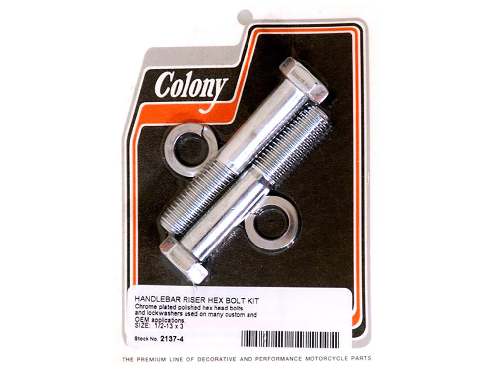 Hex Head 1/2-13 x 3in. Riser Bolts – Chrome.