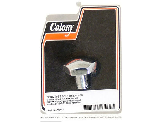 Top Fork Tube Plug – Chrome. Fits Big Twin 1948-1977 with Wide Glide Front End.