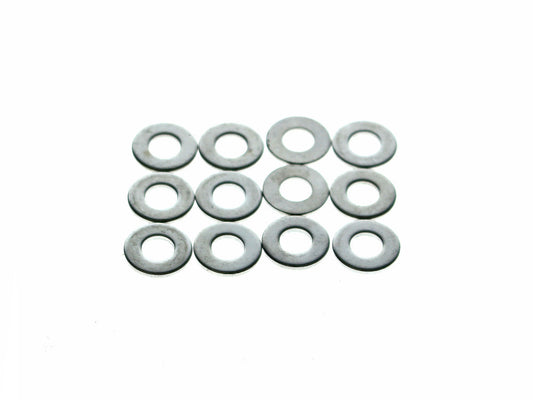 1/4in. Flat Washers – Chrome. Pack 12.