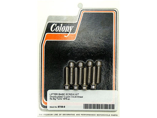 12 Point Tappet Cover Bolts – Chrome. Fits Big Twin 1976-1999