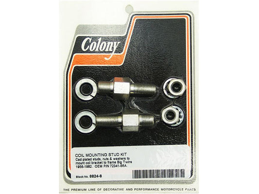 Coil Mount Stud Kit. Fits Big Twin 1956-1982.